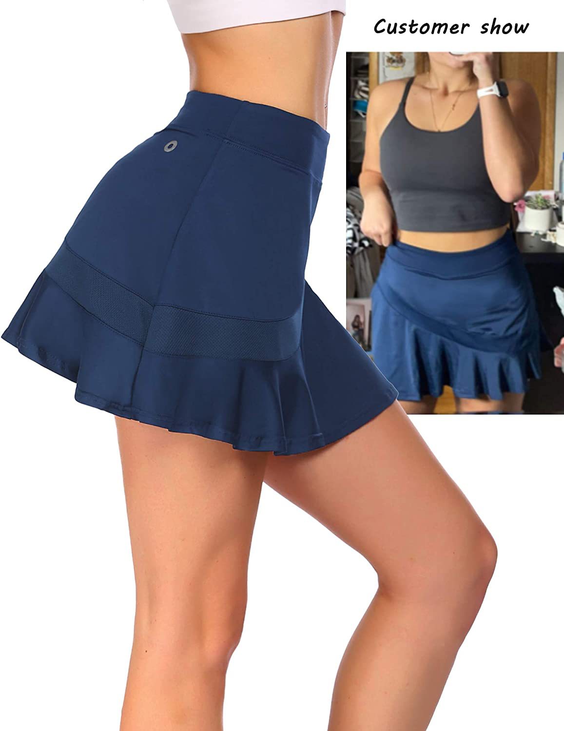 Hot selling summer new mesh fitness training print solid yoga skirt _voghion.com