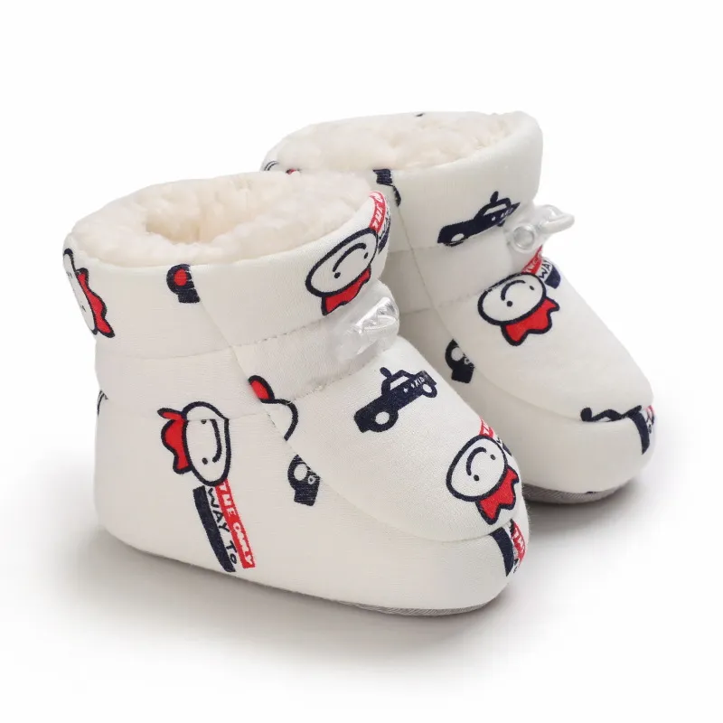 Bebê antiderrapante recém-nascido criança sapatos inverno infantil enfant algodão neve multicolorido desenho animado pequeno cutefeet crianças botas 0-18_voghion.com