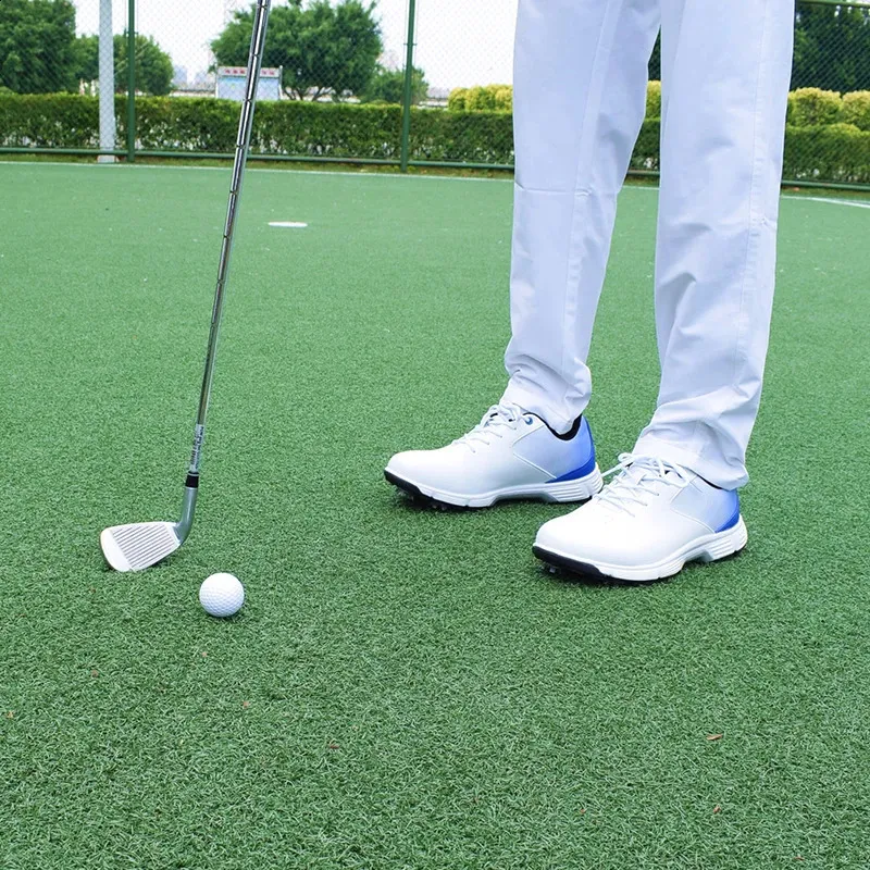 Professionelle wasserdichte Spikes Sneakers Schwarz Weiß Herren Trainer Große Größe Golfschuhe für Männer_voghion.com