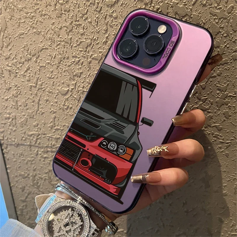 Capa rígida matte de carro esportivo jdm para iphone pro max_voghion.com