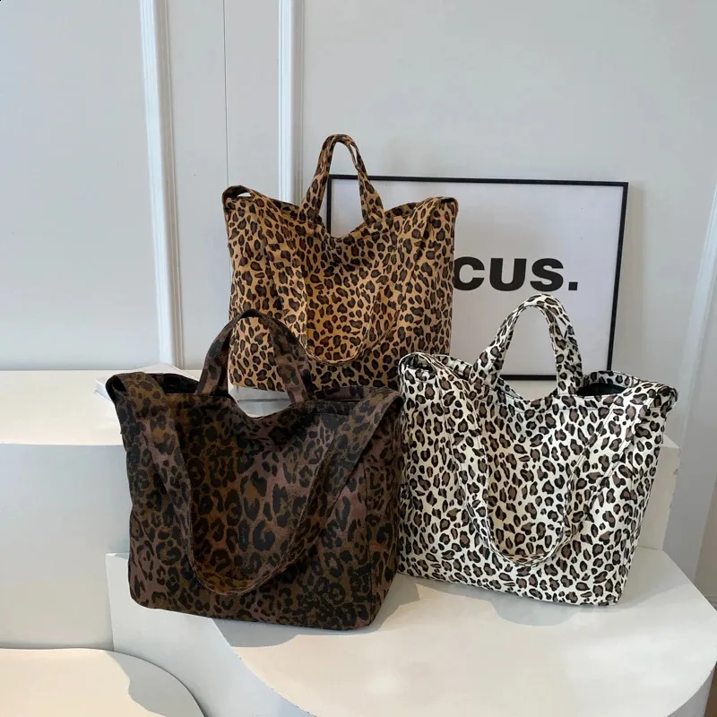 LEFTSIDE Leopard 2024 Borsa a tracolla grande alla moda coreana per donna Borsa da viaggio Borsa a tracolla per la spesa_voghion.com