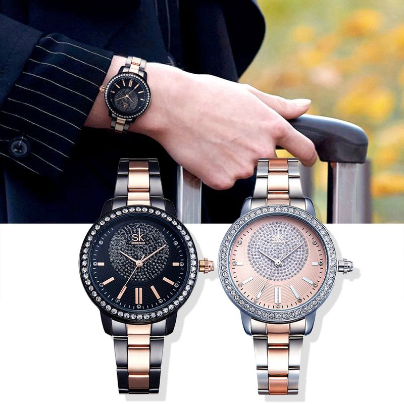 Yamaler orologio al quarzo con display analogico intarsiato con cinturino in acciaio inossidabile moda donna_voghion.com