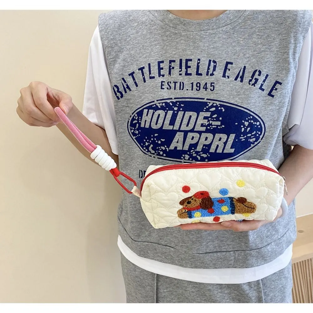 Cute Cartoon Print Makeup Cotton Large Capacity Storage Bag Cosmetic Organizer Pencil Case Toiletry Handbag_voghion.com