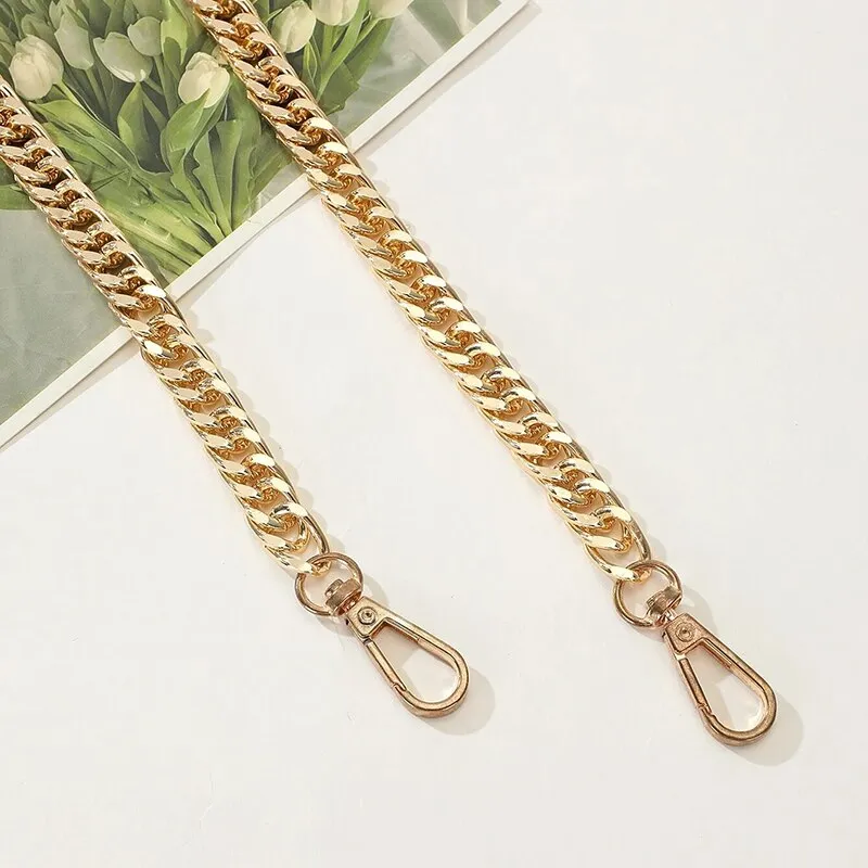 Tracolla di ricambio per ascella, realizzata a mano, con catena in metallo avvolgente, in alluminio versatile, da 55 cm, con mantenimento del colore dorato._voghion.com