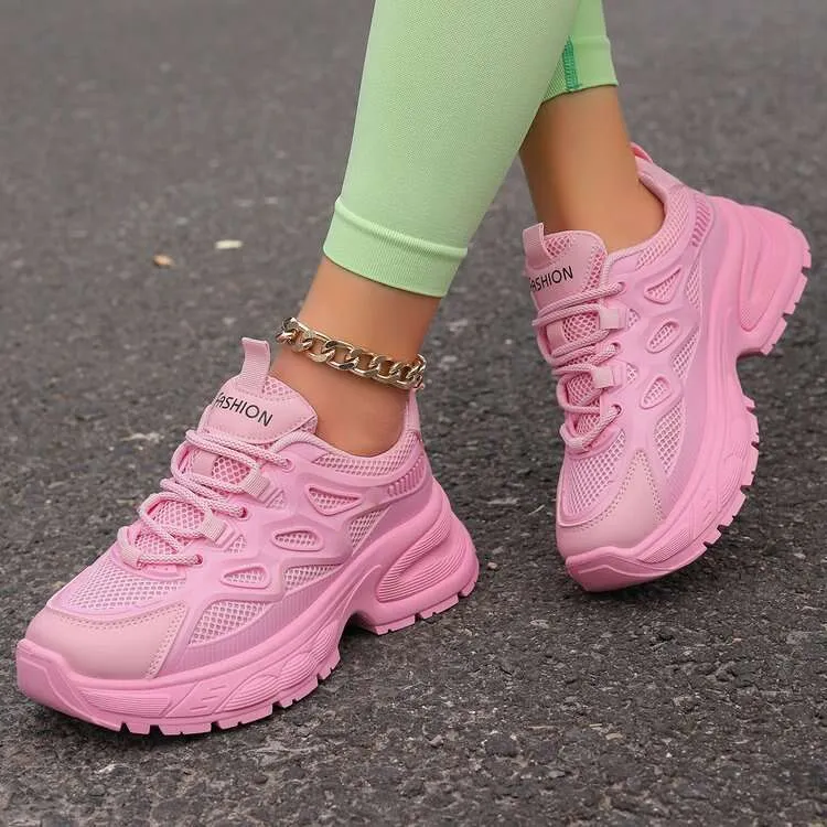 2025 Piattaforma Piatta Donna Rosso Casual Scarpe da Ginnastica Signore Chunky Sneakers Donna Scarpe I21_voghion.com