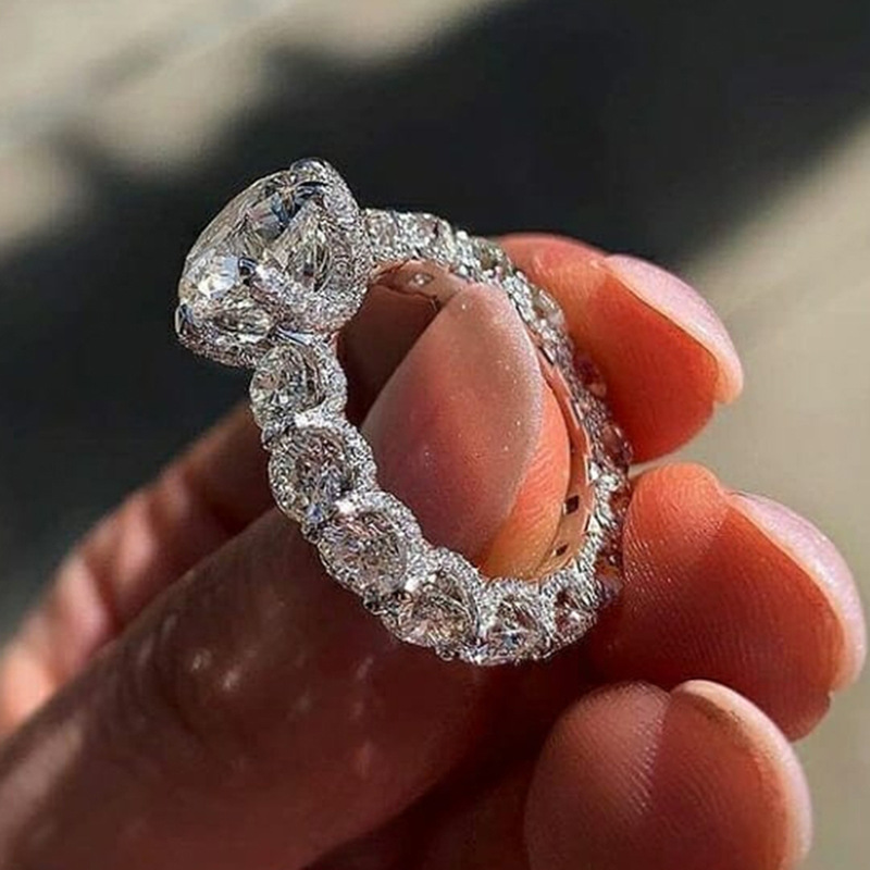 Bague niche minimaliste pour femmes, bague de mariage en langage floral, incrustée de cuivre et de zircon, bijoux r6014