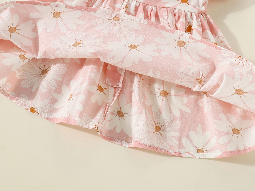 Flower Baby Girl Dress Summer Cotton Princess Dress with Big Bow_voghion.com