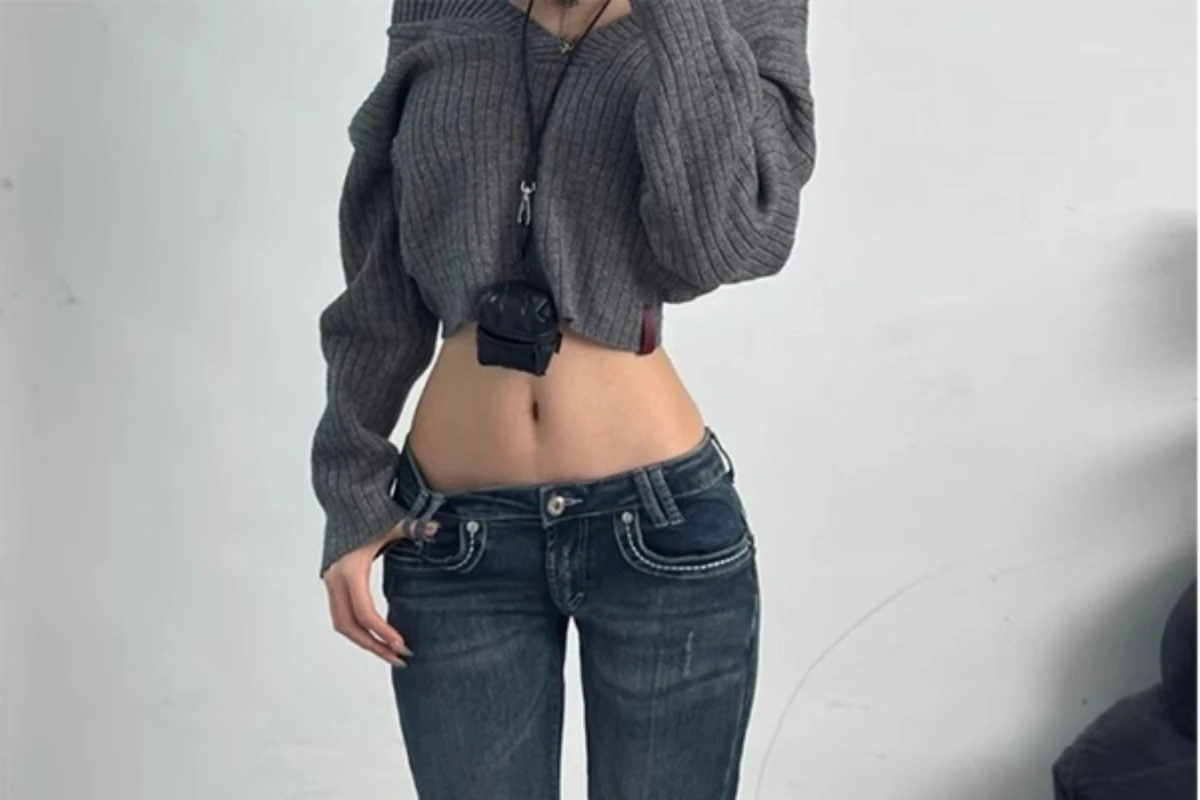 Damen Jeans Mit Schlag Für Den Sommer Modische Denim Hose_voghion.com
