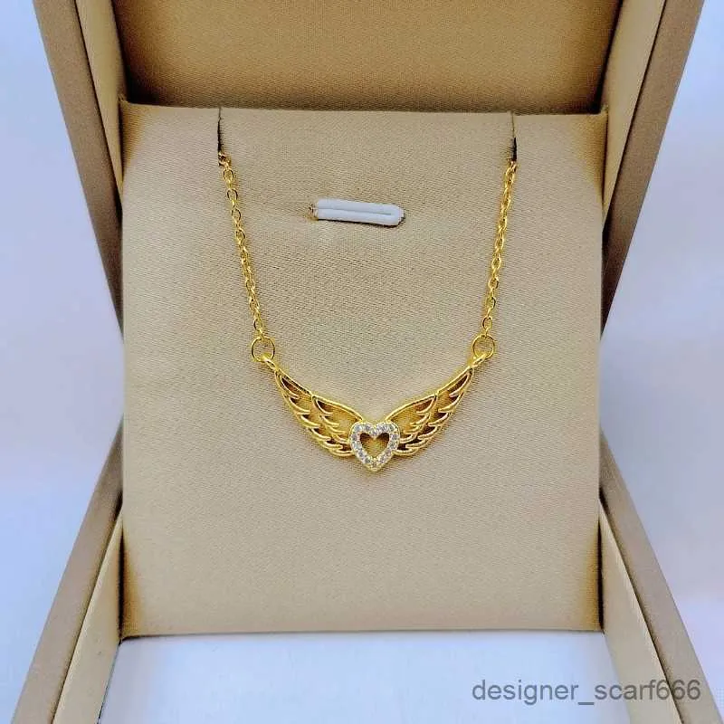 Halsband Mode Charm Ängelvinge Halsband Klassisk Personlighet Hjärtformad Mångsidig Hänge Utsökt Nyckelbenskedja_voghion.com