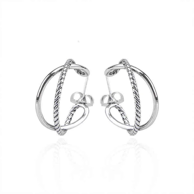 Pendientes de aro con dije de cruz de diseñador, geométricos, de moda, de amor, sencillos, de plata, para mujer, clásicos, para fiesta de cumpleaños._voghion.com