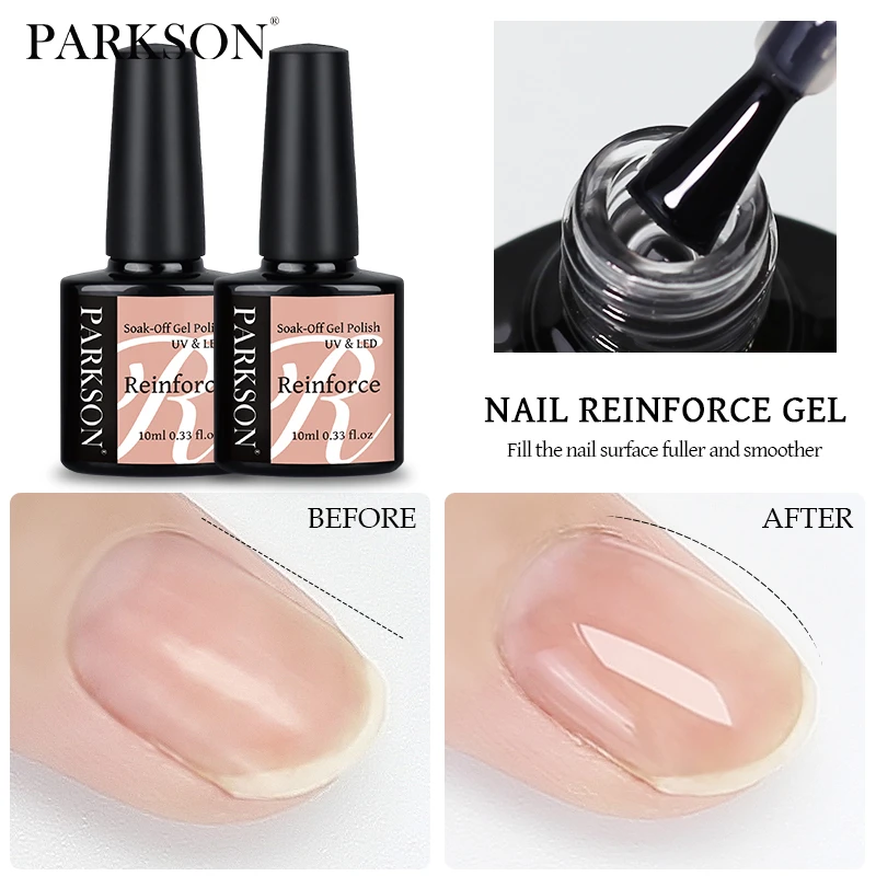 Parkson Self Leveling Gel Polish Build Nails C-Curve Base Forte Coat Saudável UV Semi Permanente Verniz Gel para Cuidados Reparadores de Unhas_voghion.com