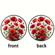 Scarlet Blooms Suncatcher - 8" Acrylic Floral Art. Springtime Decor For Porch Or Heartfelt Mother's Day Gift._voghion.com