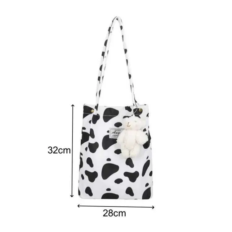 Sac à main en toile imprimé léopard pour femme, mode coréenne décontractée, nouveau sac de shopping, sac à main imprimé pour étudiant, Bolsa Mujer Y241026_voghion.com