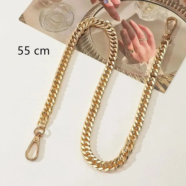 Tracolla di ricambio per ascella, realizzata a mano, con catena in metallo avvolgente, in alluminio versatile, da 55 cm, con mantenimento del colore dorato._voghion.com