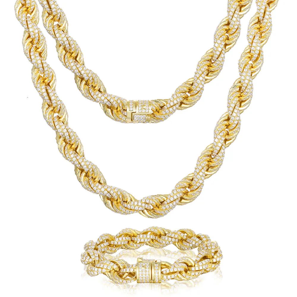 Dropshipping Pass Diamond Tester Iced Out Moissanite Rope Chain Lab Gemstone Twist Κολιέ Sterling Sier για Άνδρες Hiphop_voghion.com