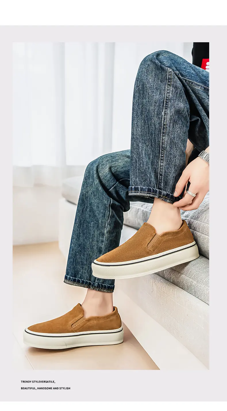Men's Casual Shoes Versatile Breathable Canvas Slip-on Trainers_voghion.com