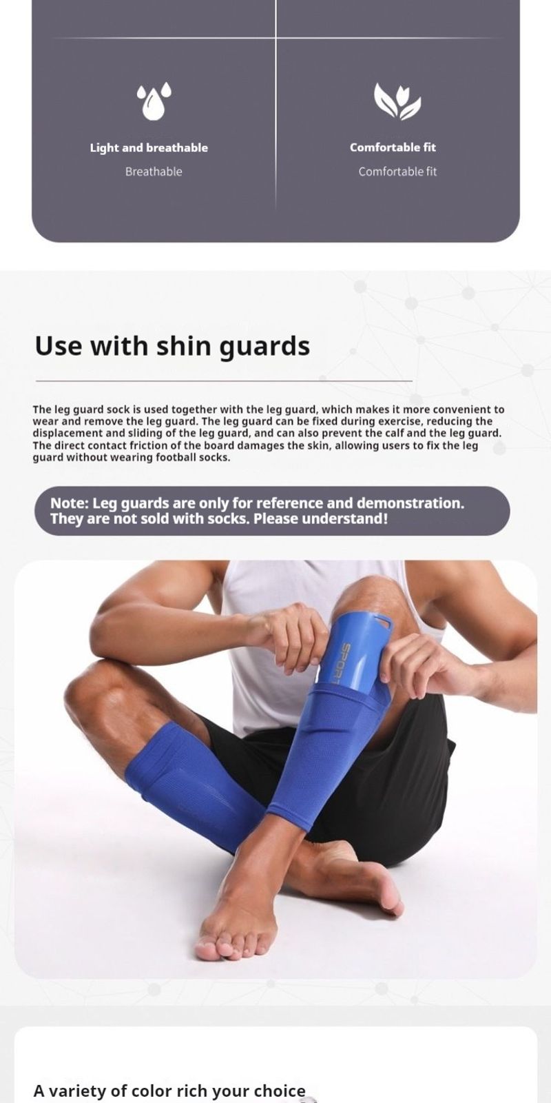 Double layer breathable men's mid length leg protection fi insertion board set, football anti slip sock set_voghion.com