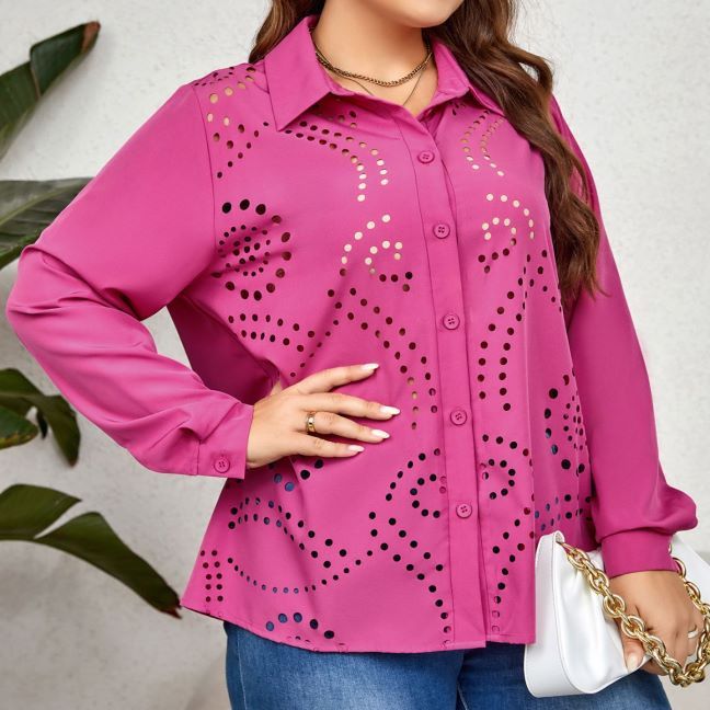 Women's elegant hollow shirt loose and comfortable tops for women_voghion.com
