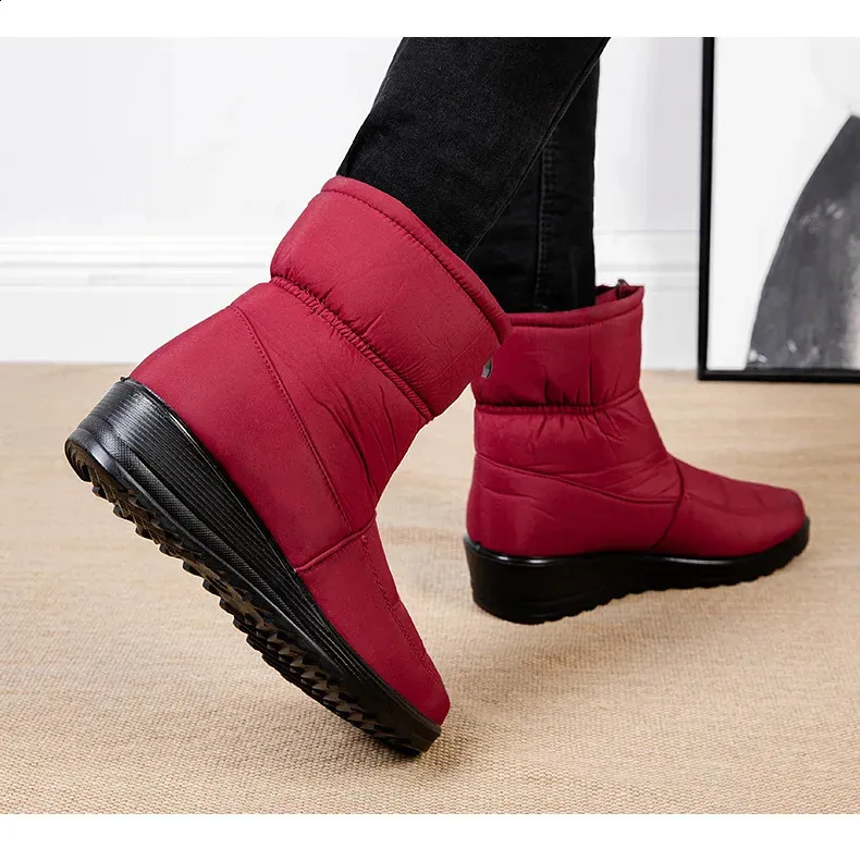 Platform Waterproof Snow Women Winter Thick Plush Ankle Boots Woman Non Slip Warm Cotton Padded Shoes Ladies 240820_voghion.com