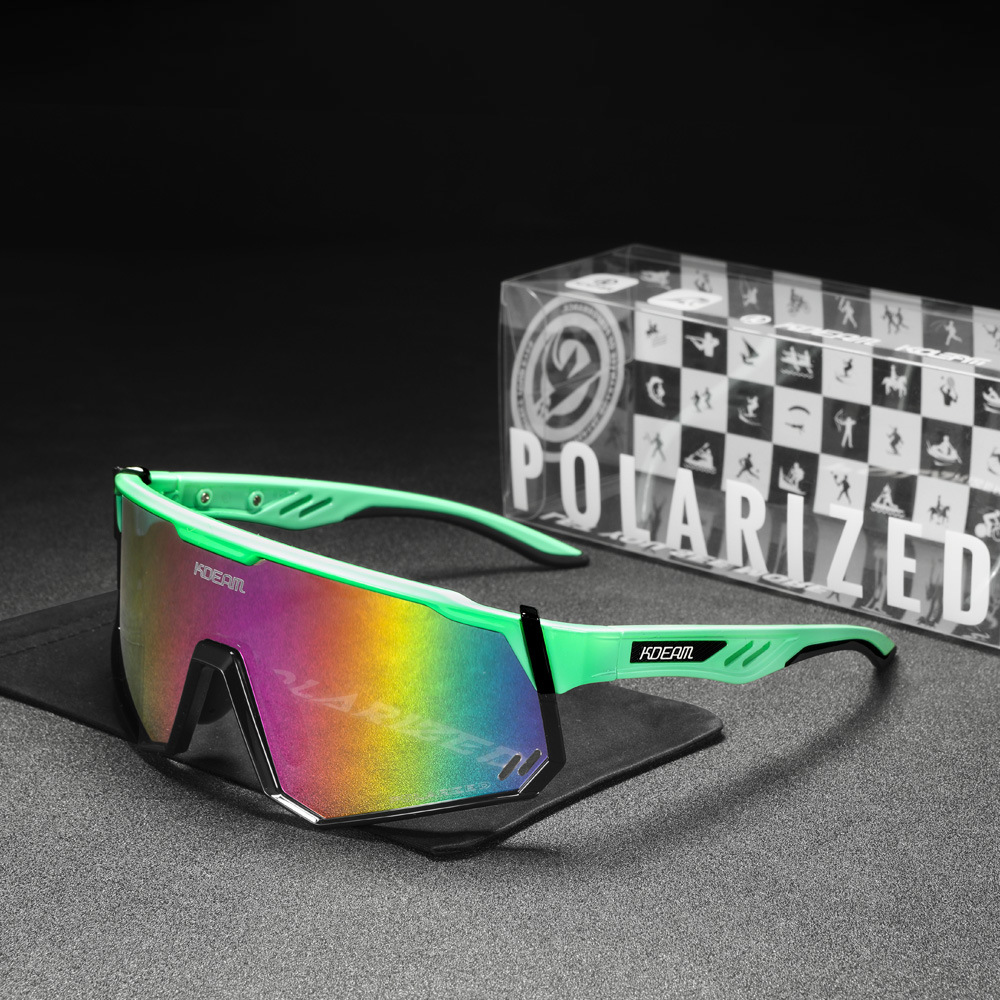 2023 Nieuwe Europese en Amerikaanse KDEAM Eendelige zonnebril Gepolariseerde Outdoor Fietsbril TR90 Sportbril 0722_voghion.com