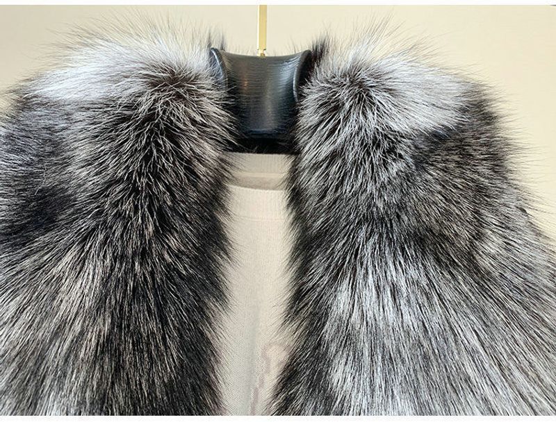 Women's Clothing Fur 2023 new young Haining women's short style houndstooth collar sier fox fur_voghion.com