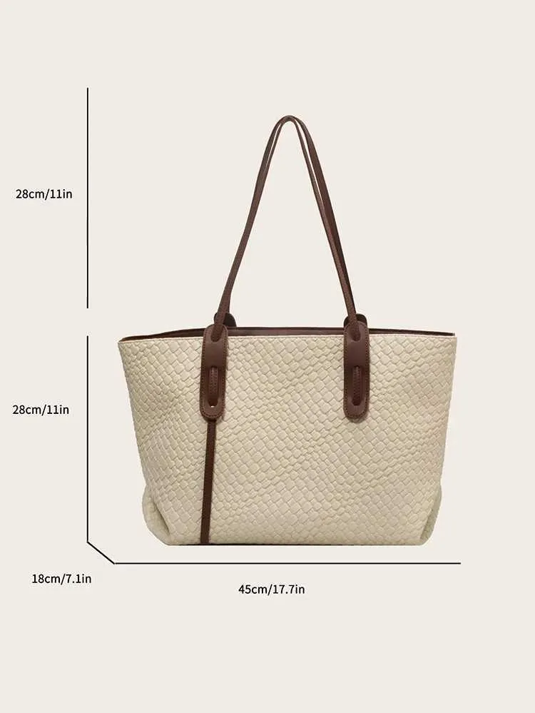 Borse a mano di grande capacità per le donne 2023 inverno PU pelle tendenza moda borsa a tracolla laterale vintage shopper shopping ufficio_voghion.com