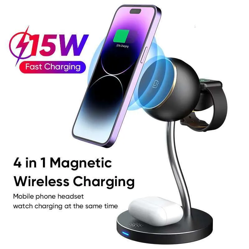 Bedhead Desktop Touch LED Light Mobile Phone Charging Stand 3-in-1 Wireless Charger_voghion.com