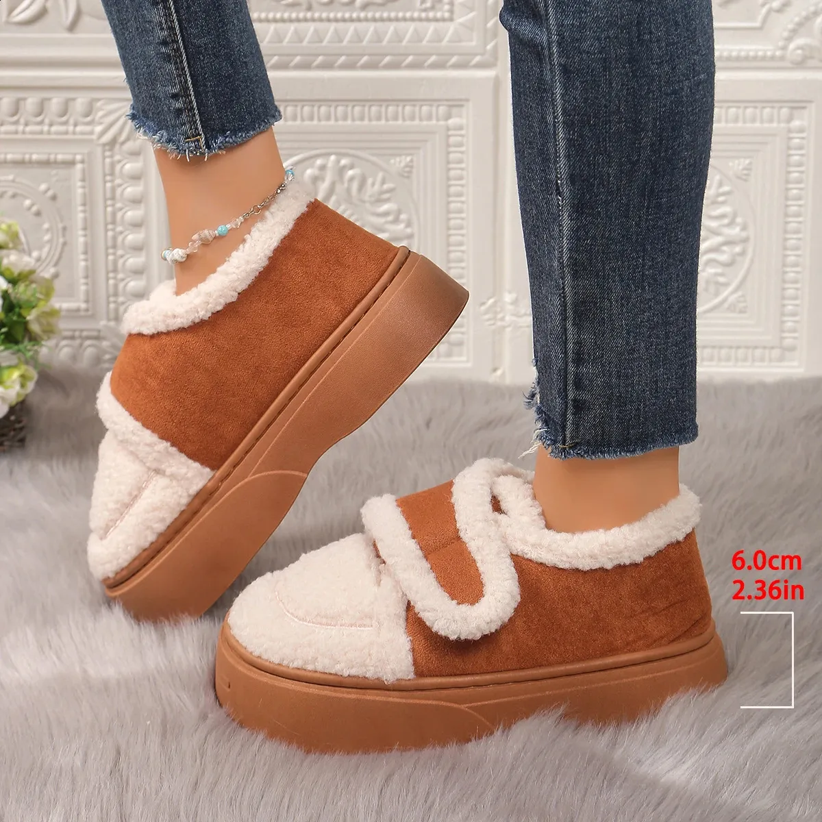 Womens Warm Wool Snow Boots Winter Cold Veet and Thick soled Non slip Shoes 240904_voghion.com