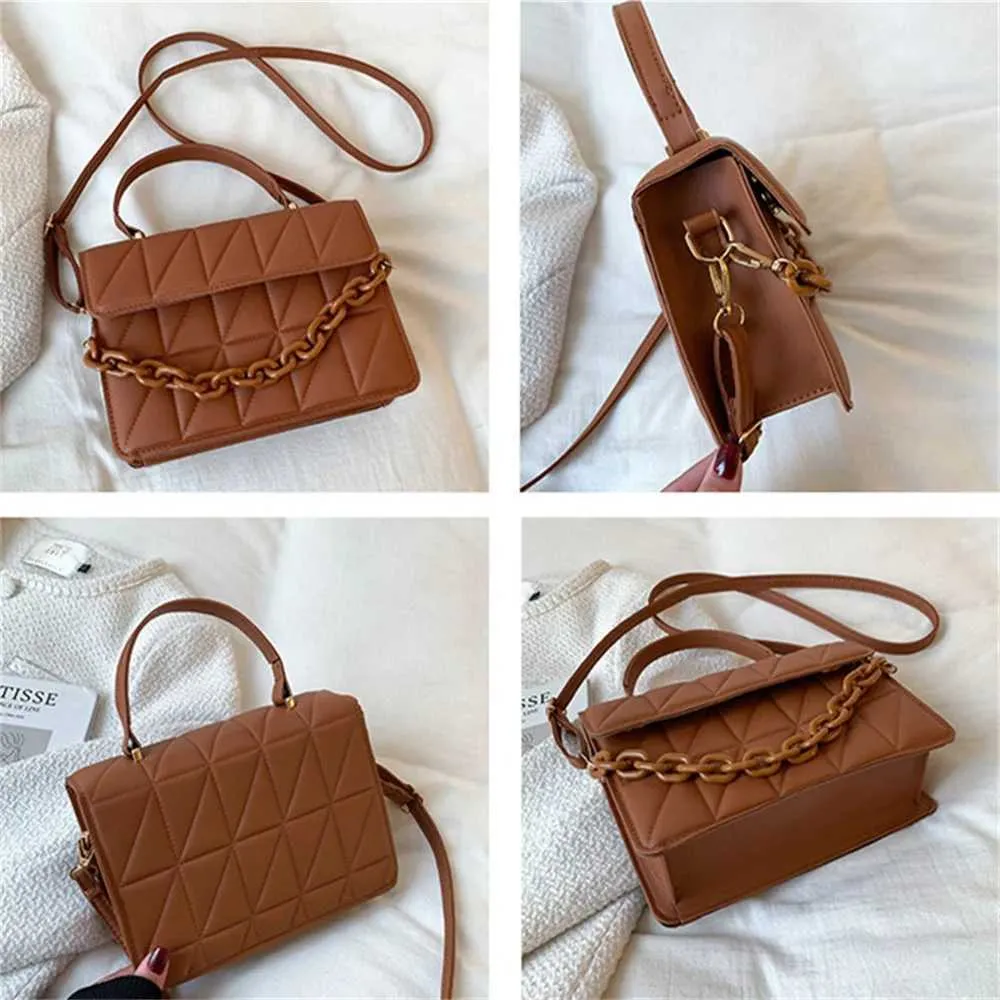 Nouveau sac à bandoulière en toile pour femmes, sac à bandoulière tendance avec chaîne, marque de créateur et portefeuille, petit sac à main à rabat Y241123_voghion.com