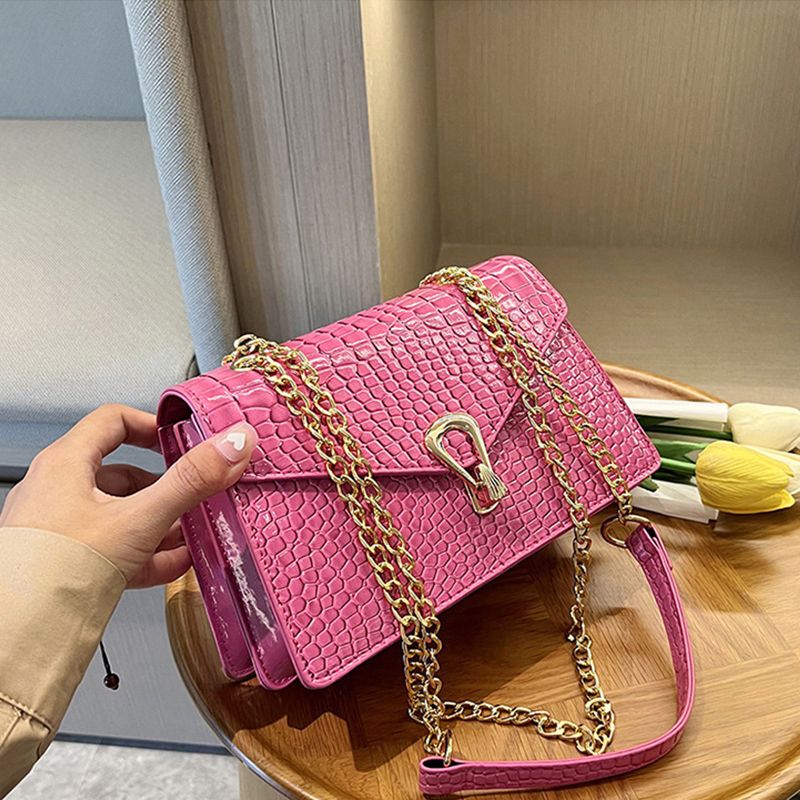 Krokodil Muster Schulter Taschen Für Frauen Mode Ketten Squre Tasche Geldbörse Weiblichen Pu Leder Crossbody Handtasche_voghion.com