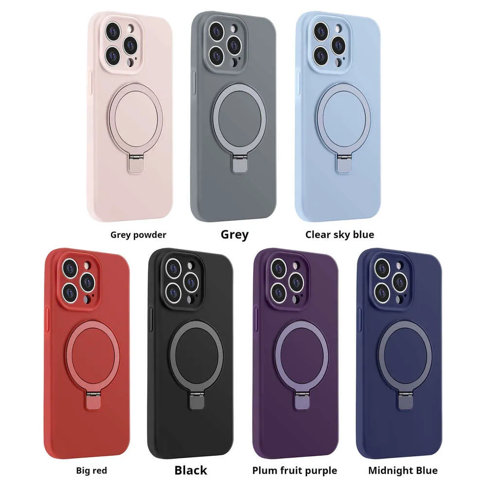 Vloeibare siliconen voor iPhone 15 magnetische standaard mobiele telefoon beschermhoes AP 16 anti-val_voghion.com