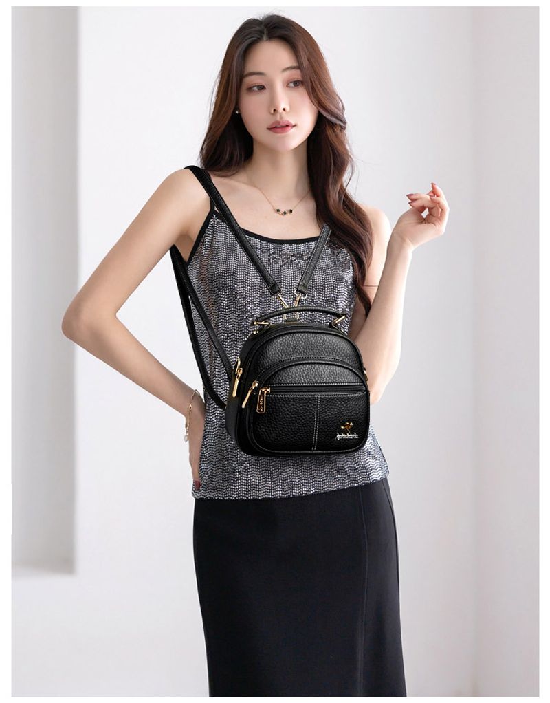 Women's Multi-functional Small Backpack 2024 New Casual All-match Four-layer Large Capacity Portable Shoulder Crossbody_voghion.com