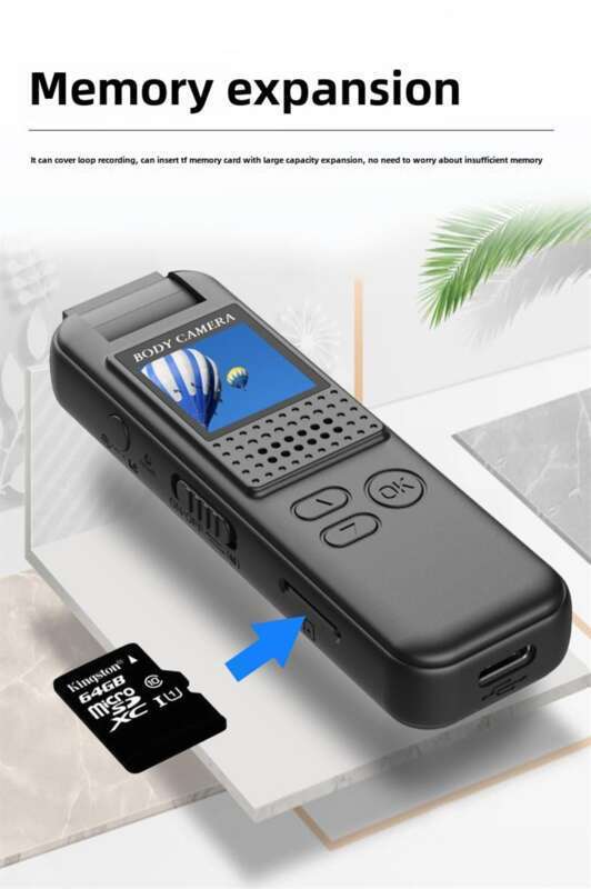 High Definition Night Vision Camera With Screen, Intelligent Noise Reduction, Back Clip, Conference Recording,_voghion.com