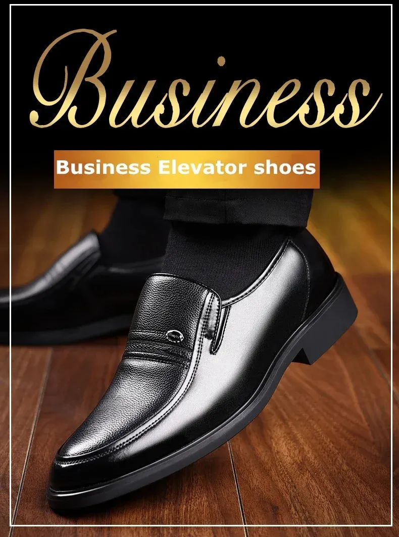 Sapatos masculinos baixos/5 cm, sapatos formais de couro com elevador, sapatos masculinos para negócios, casamento, Oxford, sapatos masculinos_voghion.com