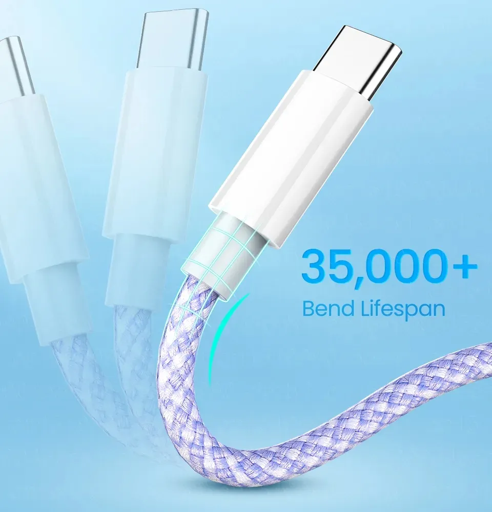 3A PD 60W Type To USB C Quick Charge 480Mbps OD3.8 Fast Charging Data Cable For Iphone 15 Book Pro Samsung S20 S22 S23_voghion.com