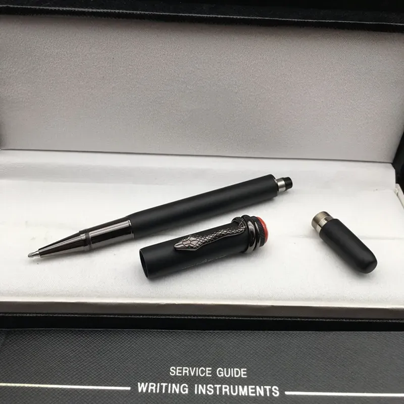 Vente en gros Stylo à bille / roller à clip serpent noir mat de haute qualité, papeterie de bureau, écriture, cadeau, stylos à plume à encre_voghion.com