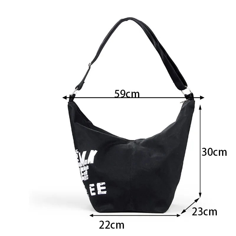 Yogodlns Borsa a tracolla in tela con decorazioni a lettere per donna, grande capacità, borsa da viaggio per studenti, borsa per la spesa_voghion.com