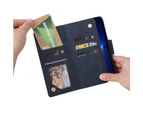 Flip-Kartenetui mit Reißverschluss für iPhone 12 Pro Max – Marineblau_voghion.com
