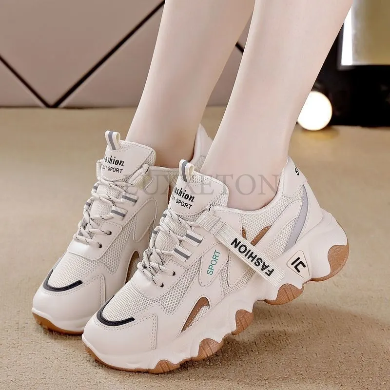 Matsuke Sole Round Toe Dad With Mesh For Comfortable Breathability Fashionable And Versatile Casual Sports Shoes_voghion.com