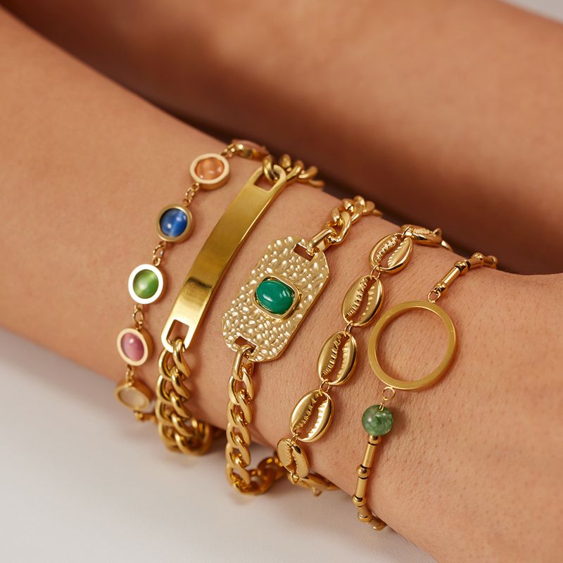 Wind Cuban Chain Network Red Blogger Gleiches Edelstahl vergoldetes Armband im Hip-Hop-Stil für Damen und Herren_voghion.com