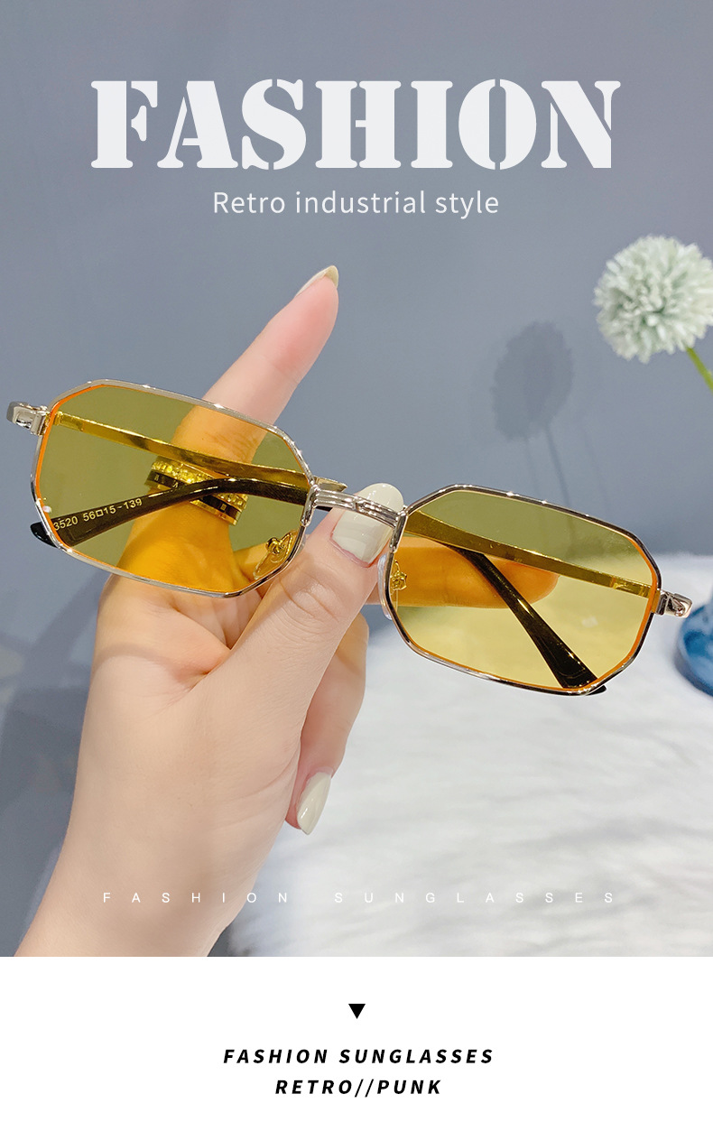 Moda Uomo stretto moda rettangolo donna metallo occhiali da sole di marca di lusso 2024 Classico Oculos Masculino lenti UV400_voghion.com