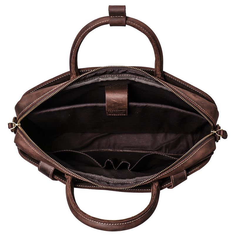 Handliche Dokumententasche Herren, Rindsleder, einzelne Schulter, diagonale Spreiztasche, lässige Retro-Tasche aus_voghion.com