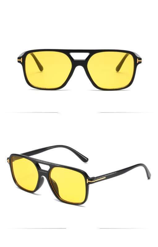 Lightweight Double Beam Ocean Film Sunglasses, New Driving Sunshades, Fashionable Box Sunscreen Sunglasses_voghion.com