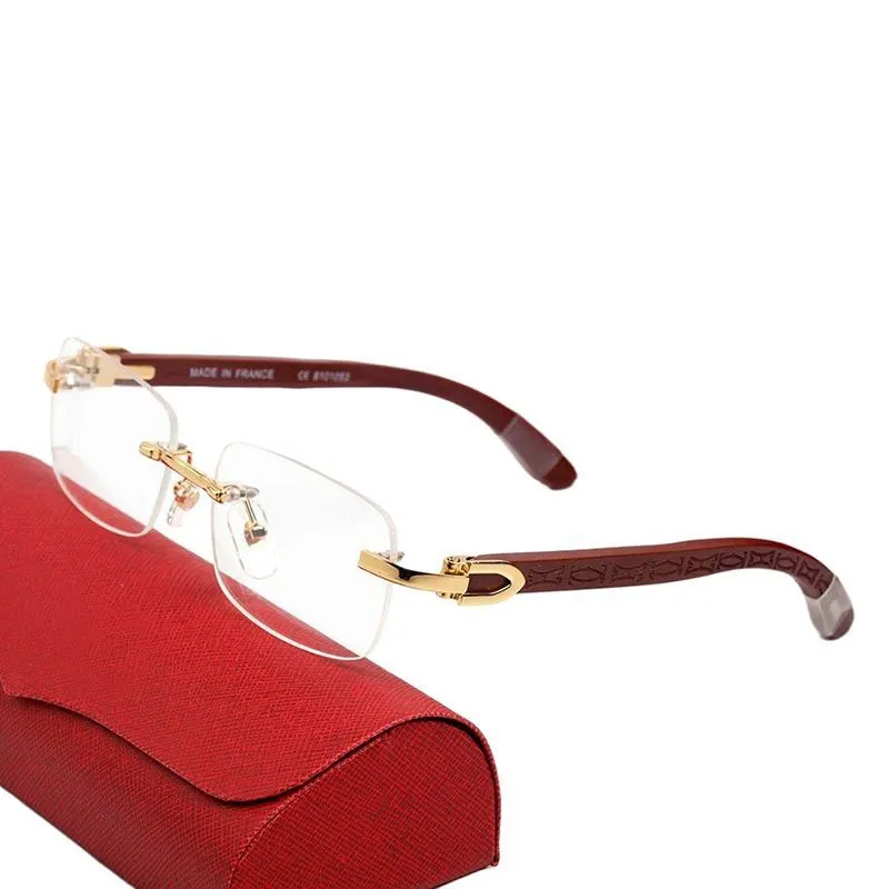 buffalo horn sunglasses for women cart glasses cartHead Metal Rimless Optical Frame Classic Rectangle Square gold sunsh_voghion.com