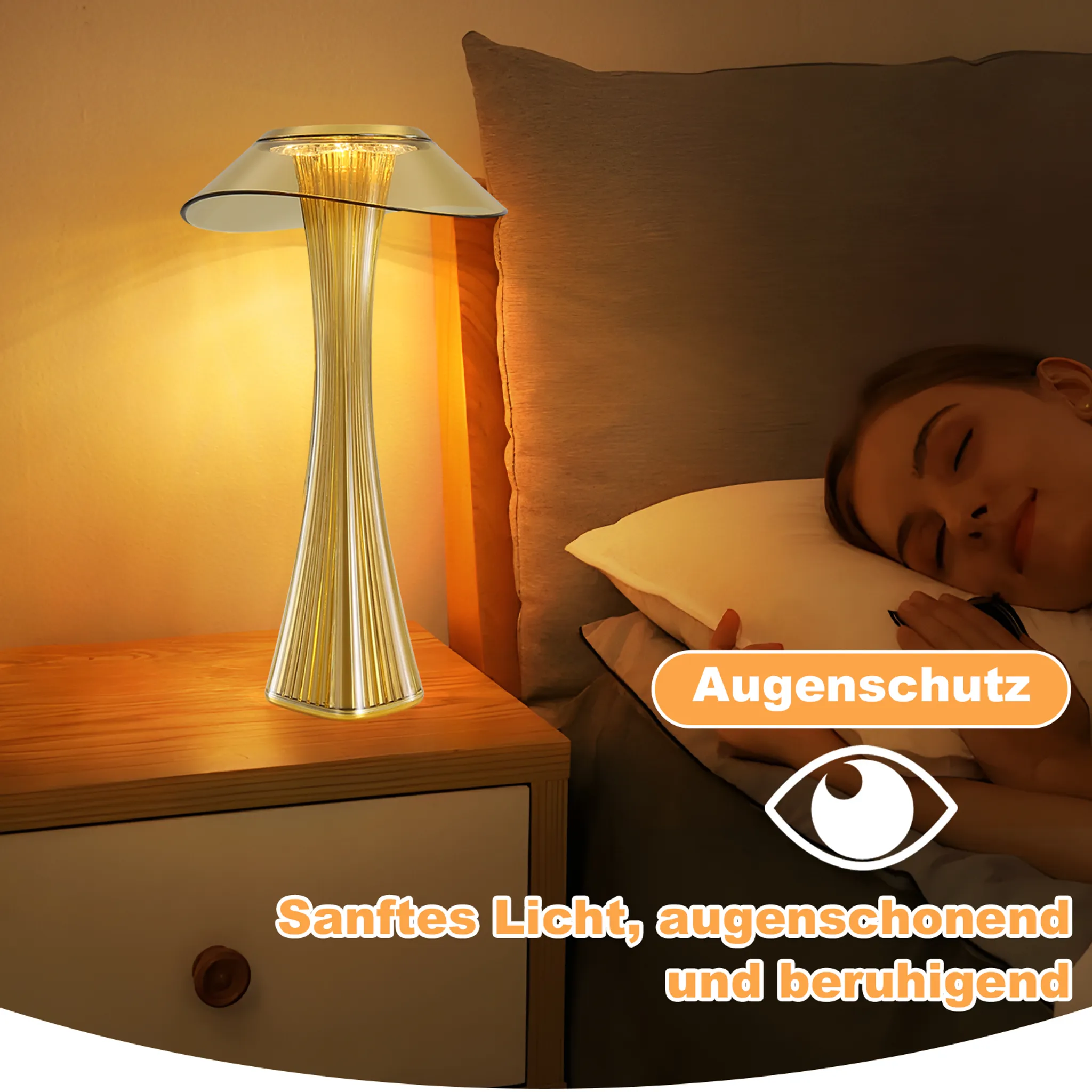 LED Tischlampe Touch Dimmbar - 3000-6500K Weiß Nachttischlampe Mit Akku Innen Und Aussen Beleuchtung Tagbare Tischleuchte Aufladen Mit USB_voghion.com