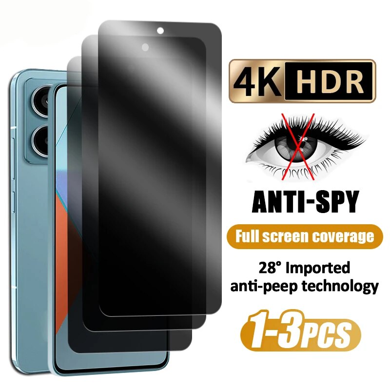 Privacy Screen Protectors For Xiaomi Redmi Note 12 11 10 9 8 Pro 8T 10S 9S 12S 11S 13C 12C 10C 10A 9C 9T Anti-Spy