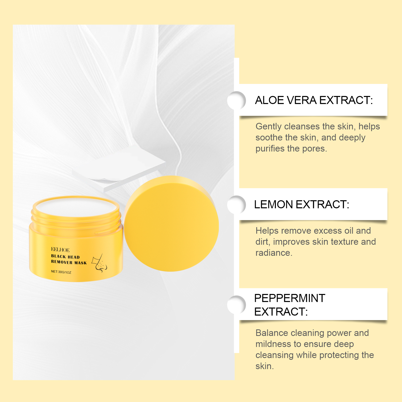 EELHOE Blackhead Cleansing Nose Patch Gently Cleanses T Zone Pores, Acne Moisturizes Skin And Tears Nose Mask_voghion.com
