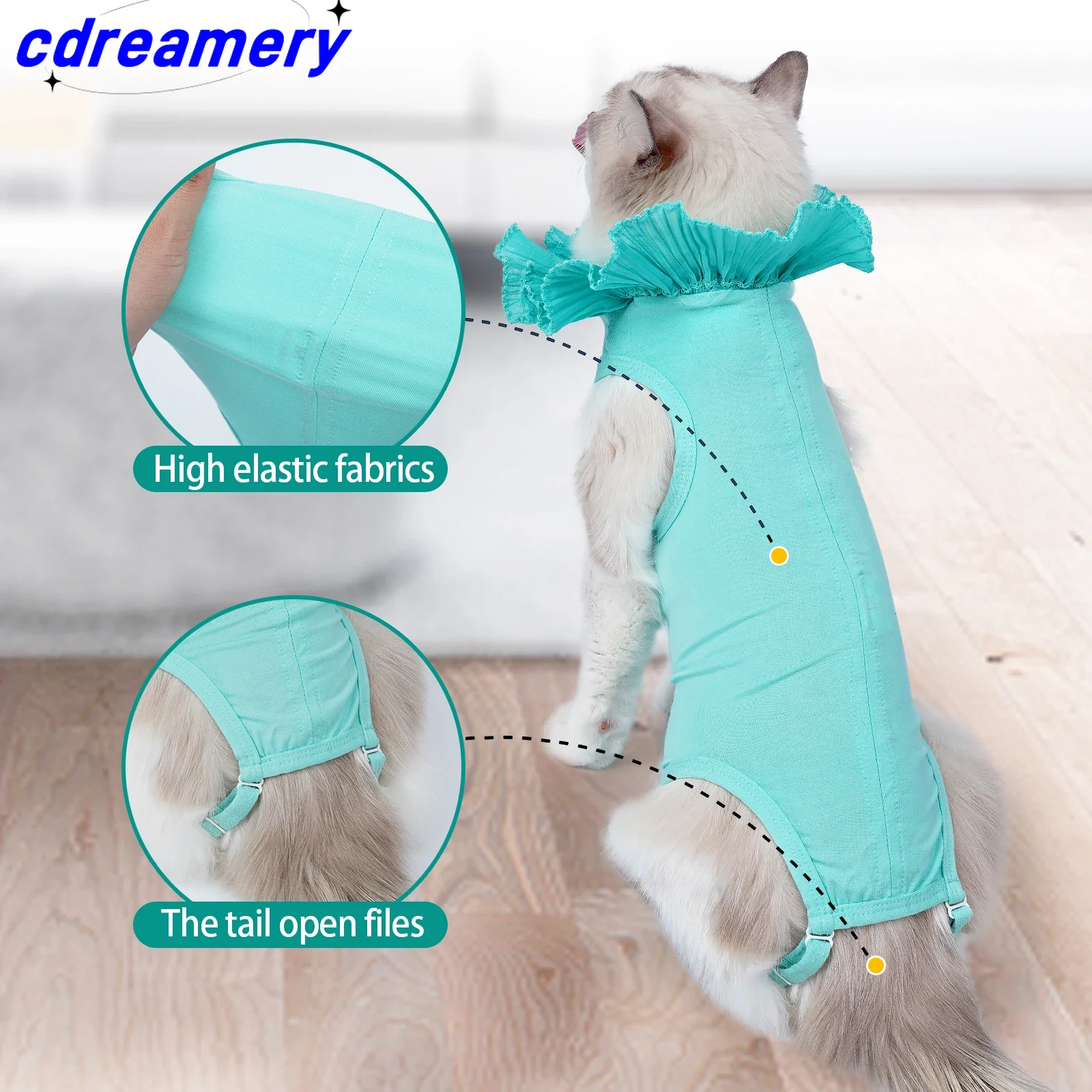 Cat Recovery Suit Sterilization Post-Operative Clothes Anti-lick Recovery Clothing After Surgery Protection Suit Cat Accessories_voghion.com