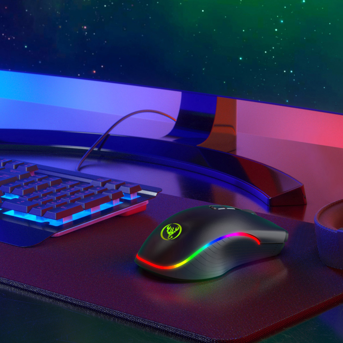T26 2.4G RGB glowing wireless TYPE-C rechargeable interface seven button gaming mouse hot selling_voghion.com