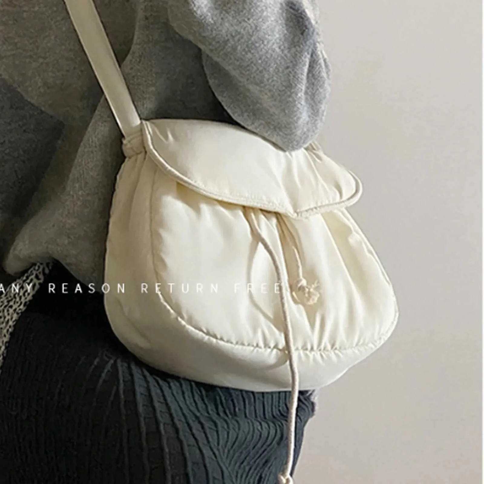 Borsa a tracolla morbida da donna, alla moda, dal design semplice, in tinta unita, di grande capacità, per ragazze_voghion.com